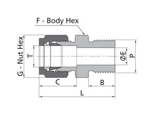 Male Connector Fitting | Fractional Tube X Metric Thread (MS)