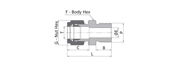 Male Connector Fitting | Fractional Tube X Metric Thread (MS)
