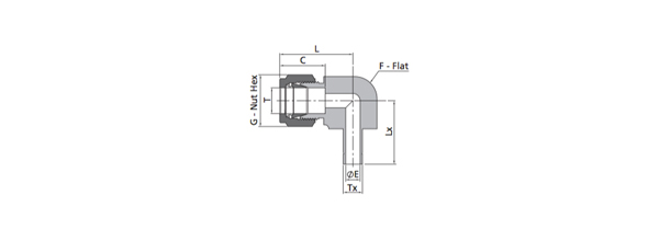 Reducer Elbow Fitting | Metric Tube