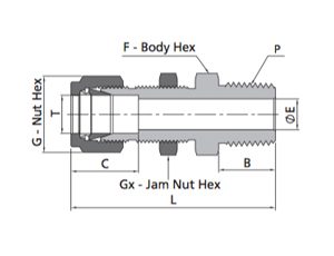 Bulkhead Male Connector Fitting | Fractional Tube X NPT Thread