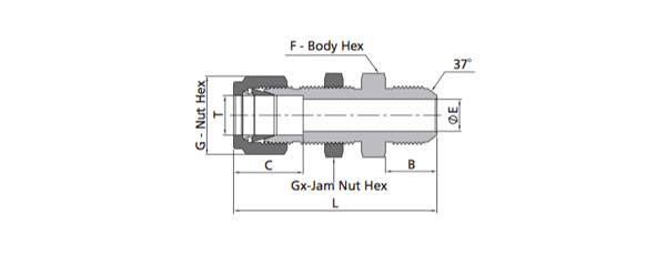 Bulkhead Male Connector Fitting | Metric Tube X NPT Thread