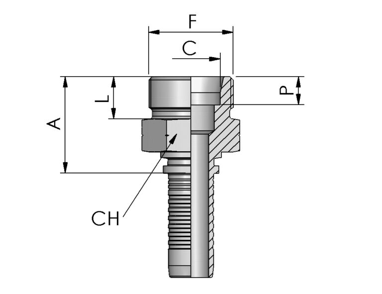 METRIC MALE, 24° CONE, HEAVY